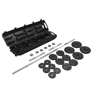 50kg Cast iron weight set with black carry case
