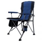 Blue padded camping chair